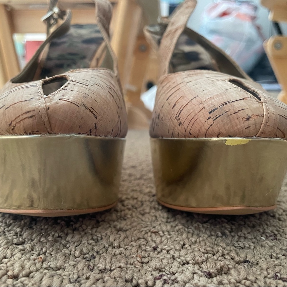 SAM EDELMAN Novato Slingback Pump Cork Stiletto - Picture 10 of 13